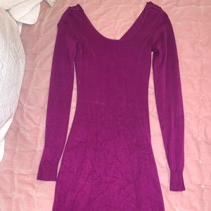 Guess Purple Fitted Sweater Dress